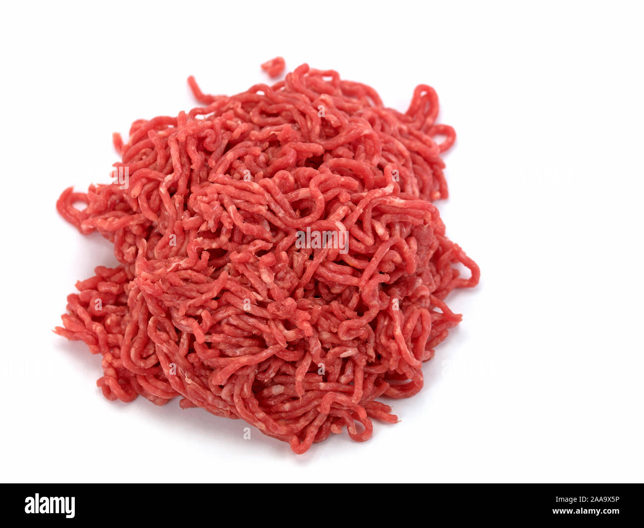 Ground beef isolated against white background Stock Photo
