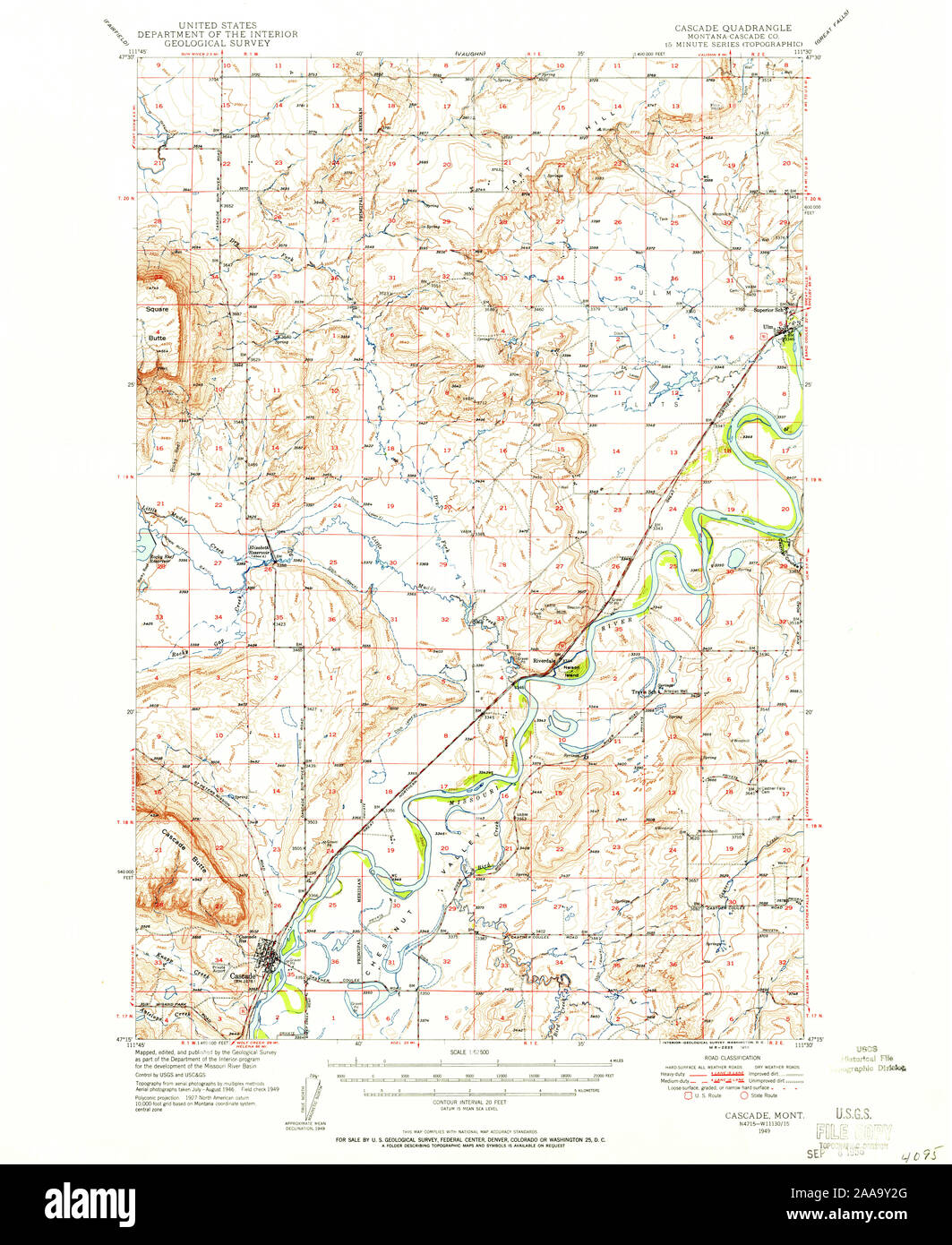 Map of cascade montana hi-res stock photography and images - Alamy