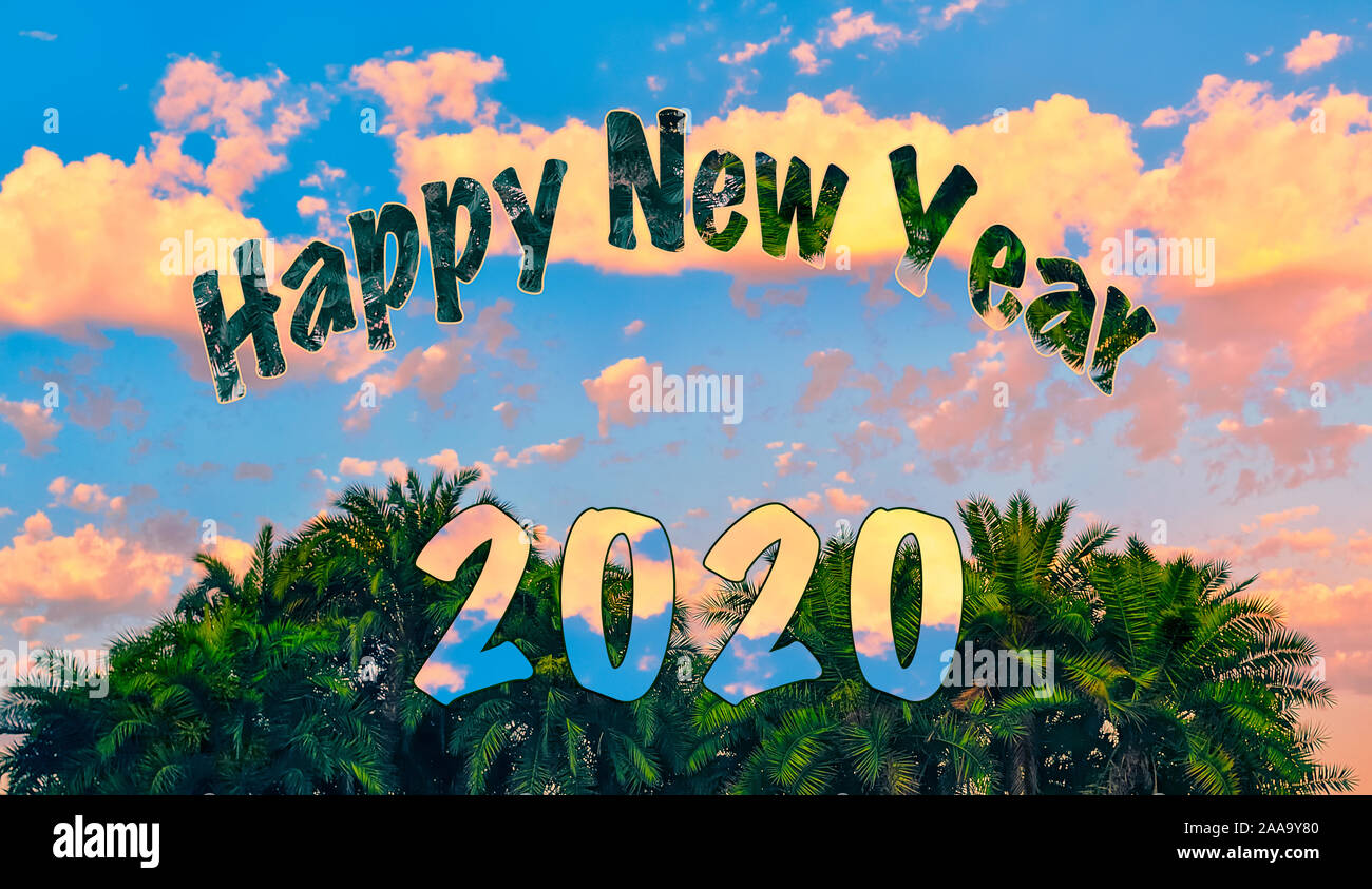 Happy New Year 2020 Quirky Filtered Background Warm Weather