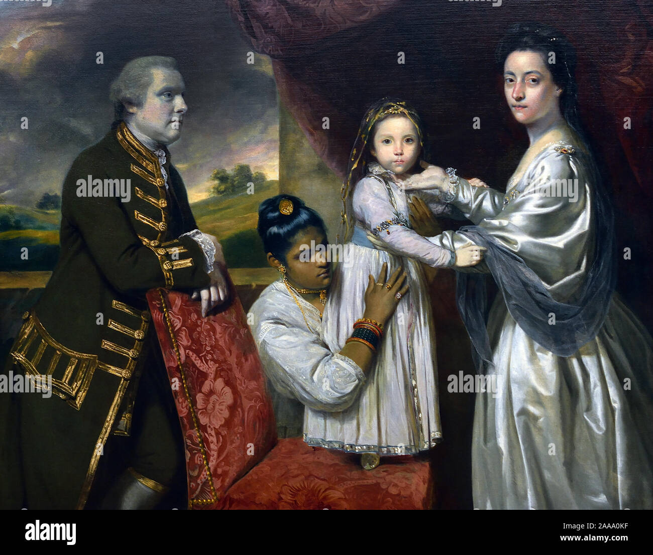 Georg Clive 17620-1779 and his family with an Indian servant 1765-1766 Sir Joshua Reynolds 1723-1792 United Kingdom, England, English, British, Britain, Stock Photo