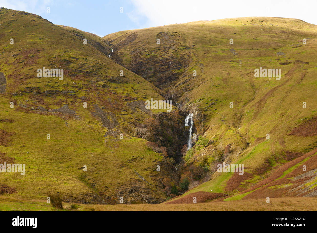 Looking towards Cautley spout  Britains highest waterfall, Cumbria England Stock Photo