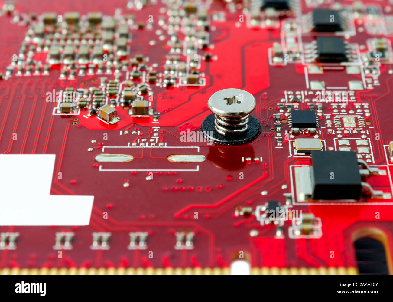 Electronic components on the circuit board computer Stock Photo Alamy