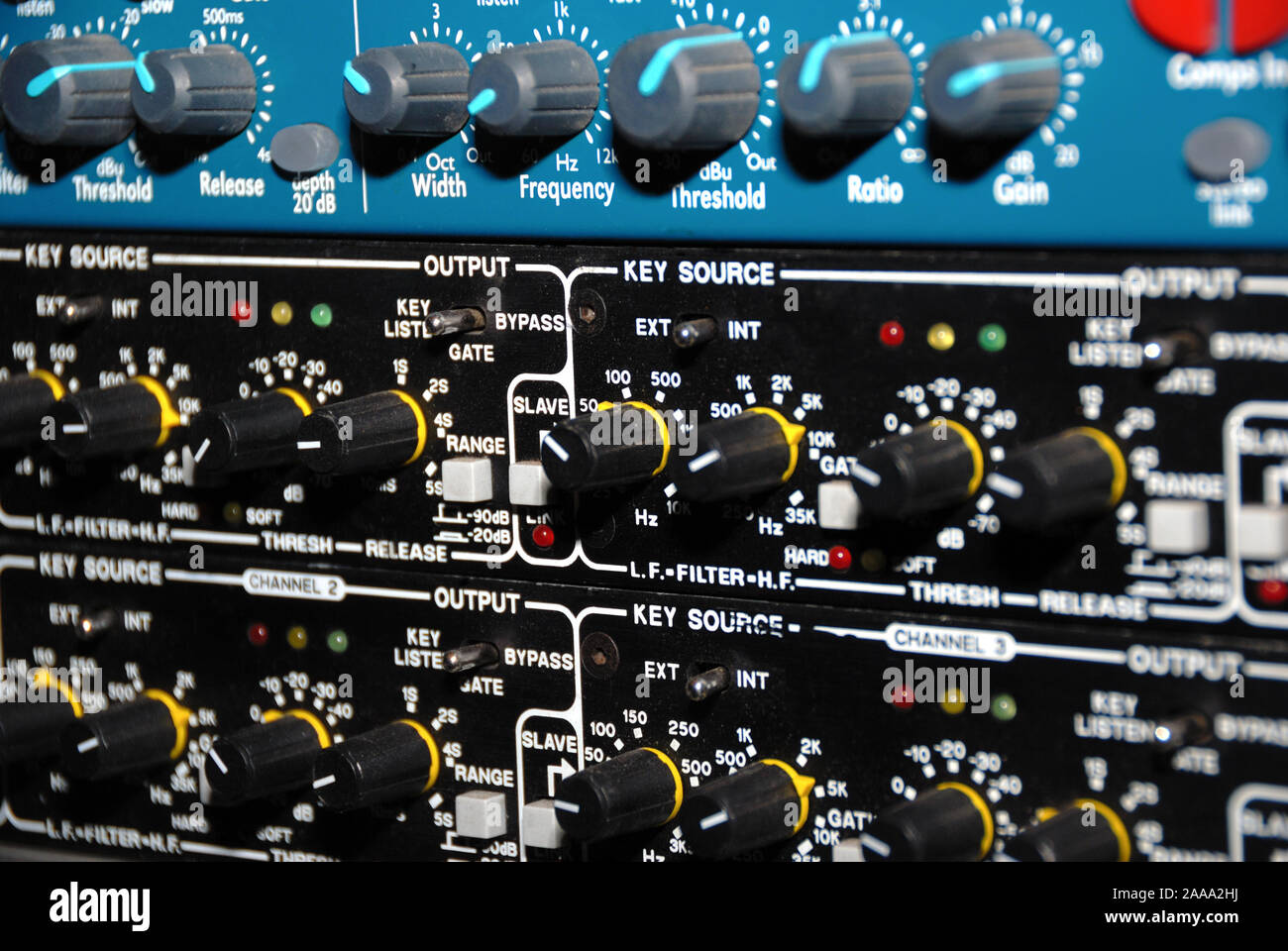 Audio effects processors in a rack. Sound Recording Equipment (Media