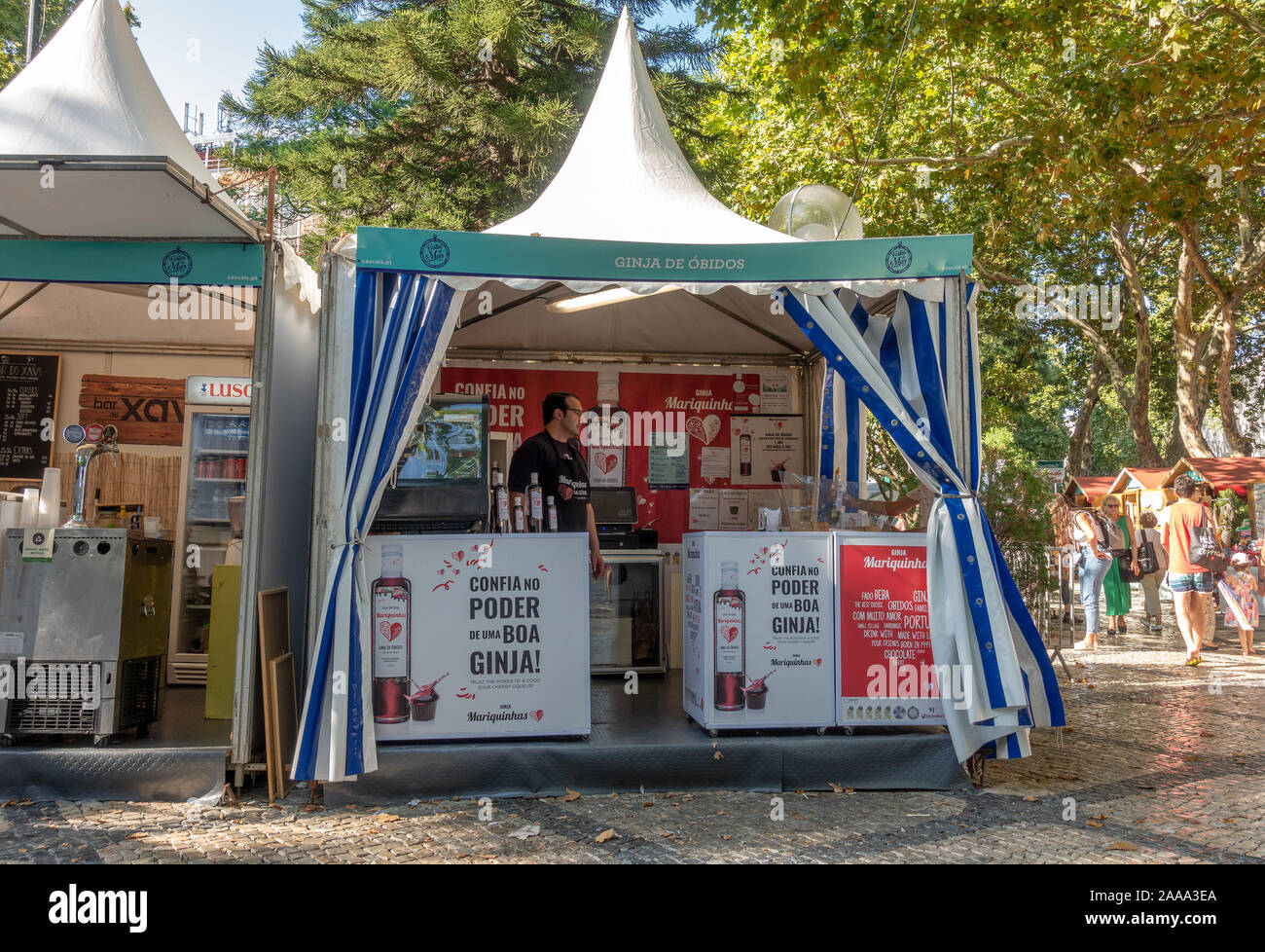 Street food vendor tent hi-res stock 