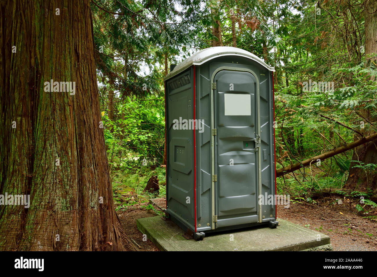 A manufactured toilet in a provincial park on Vancouver Island British