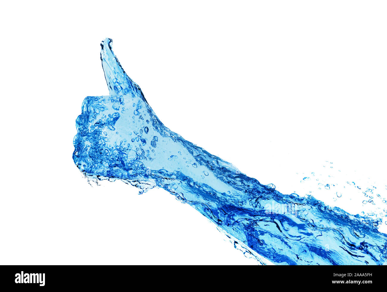 Hand with skin made of water thumb up gesture Stock Photo Alamy