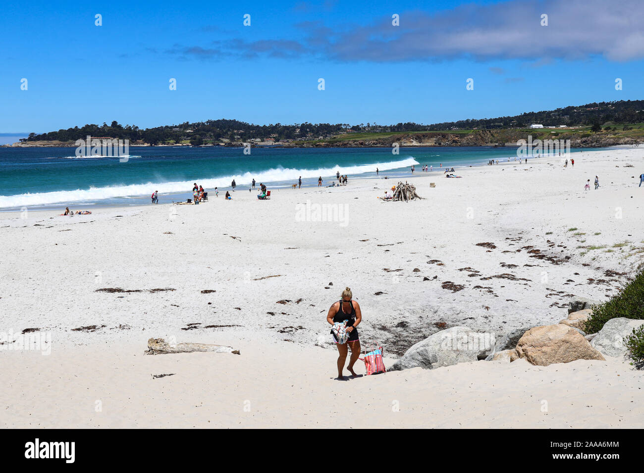Sun and Surf on Beautiful Carmel Beach Stock Photo Alamy