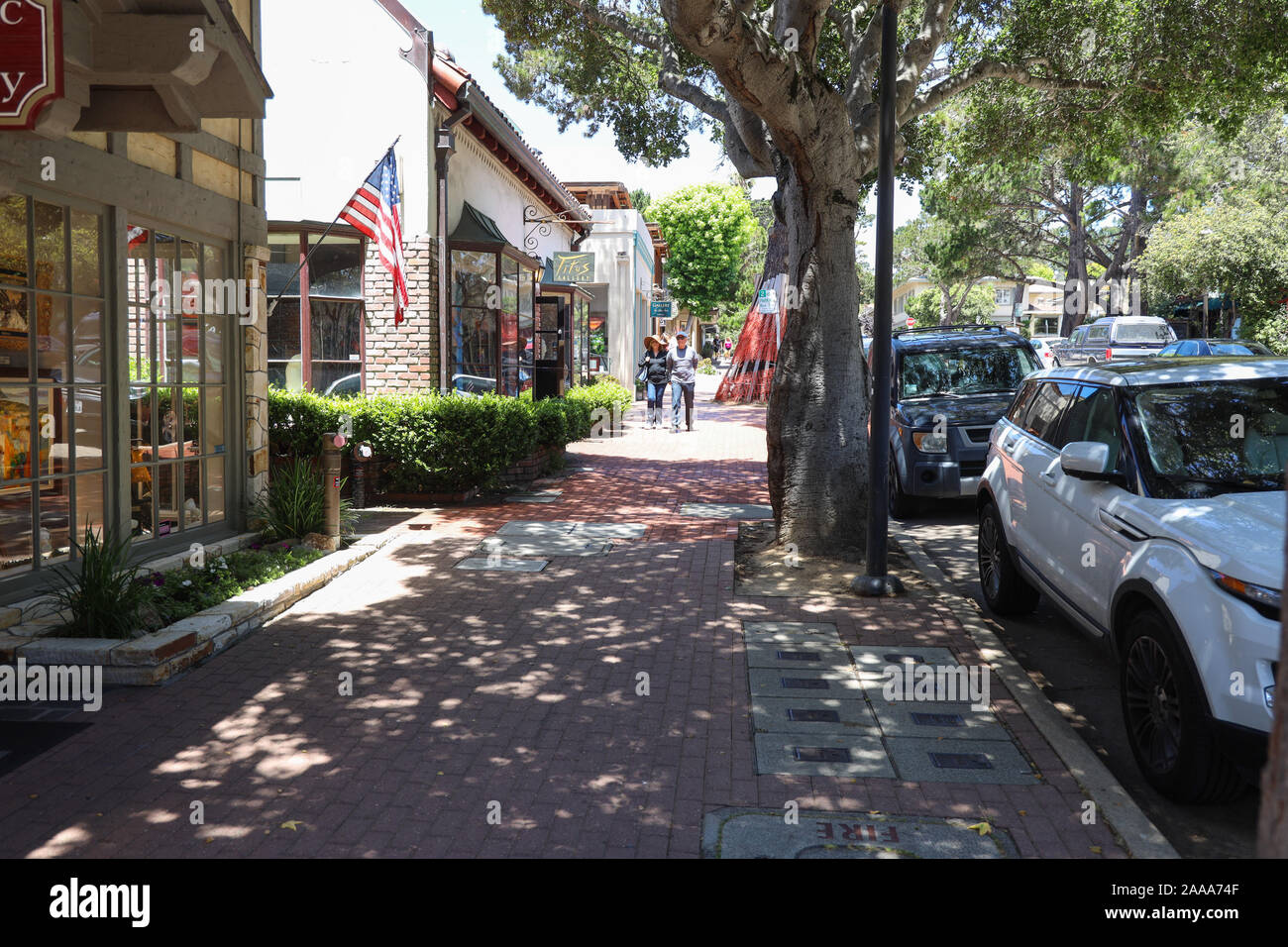 San Carlos Street in Carmel-by-the-Sea Stock Photo - Alamy