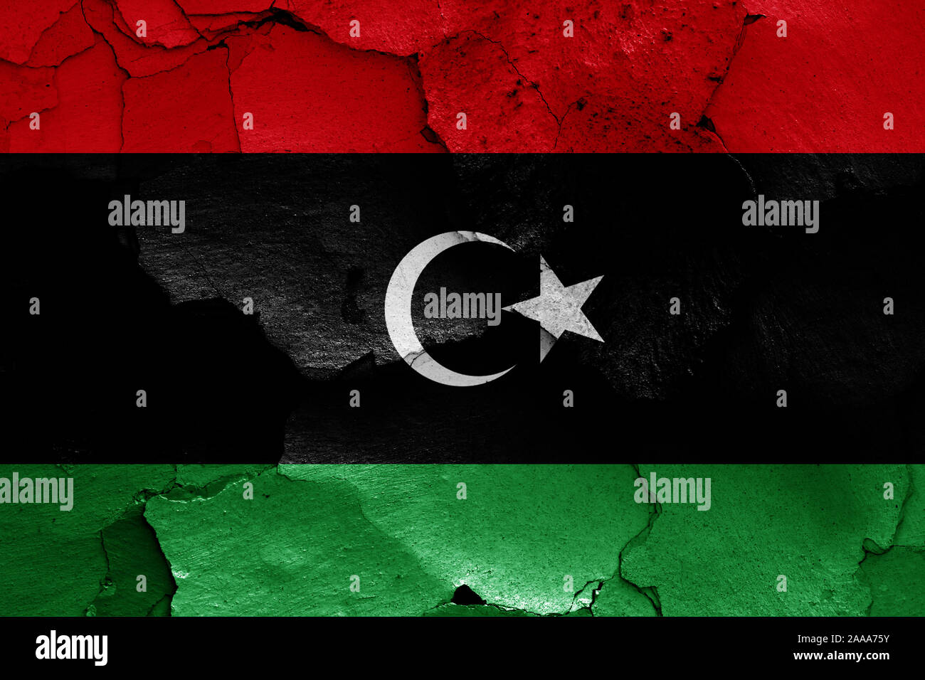 Libya cracked flag hi-res stock photography and images - Alamy