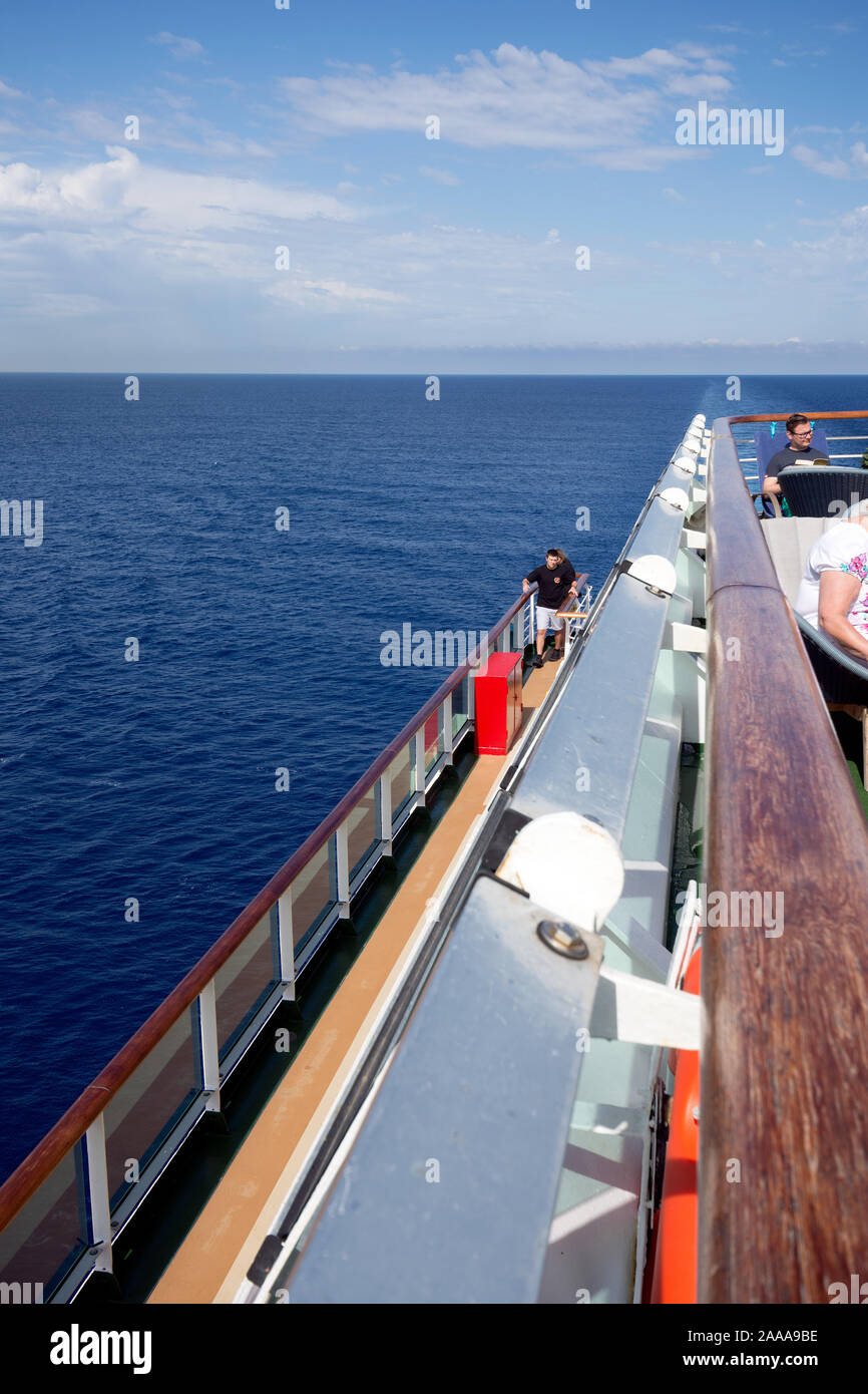 Deck View on P and O ship Oceana Stock Photo Alamy