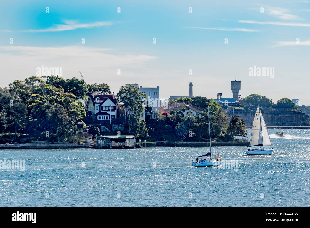 Birchgrove Ferry Wharf in the foreground and to the rear the former