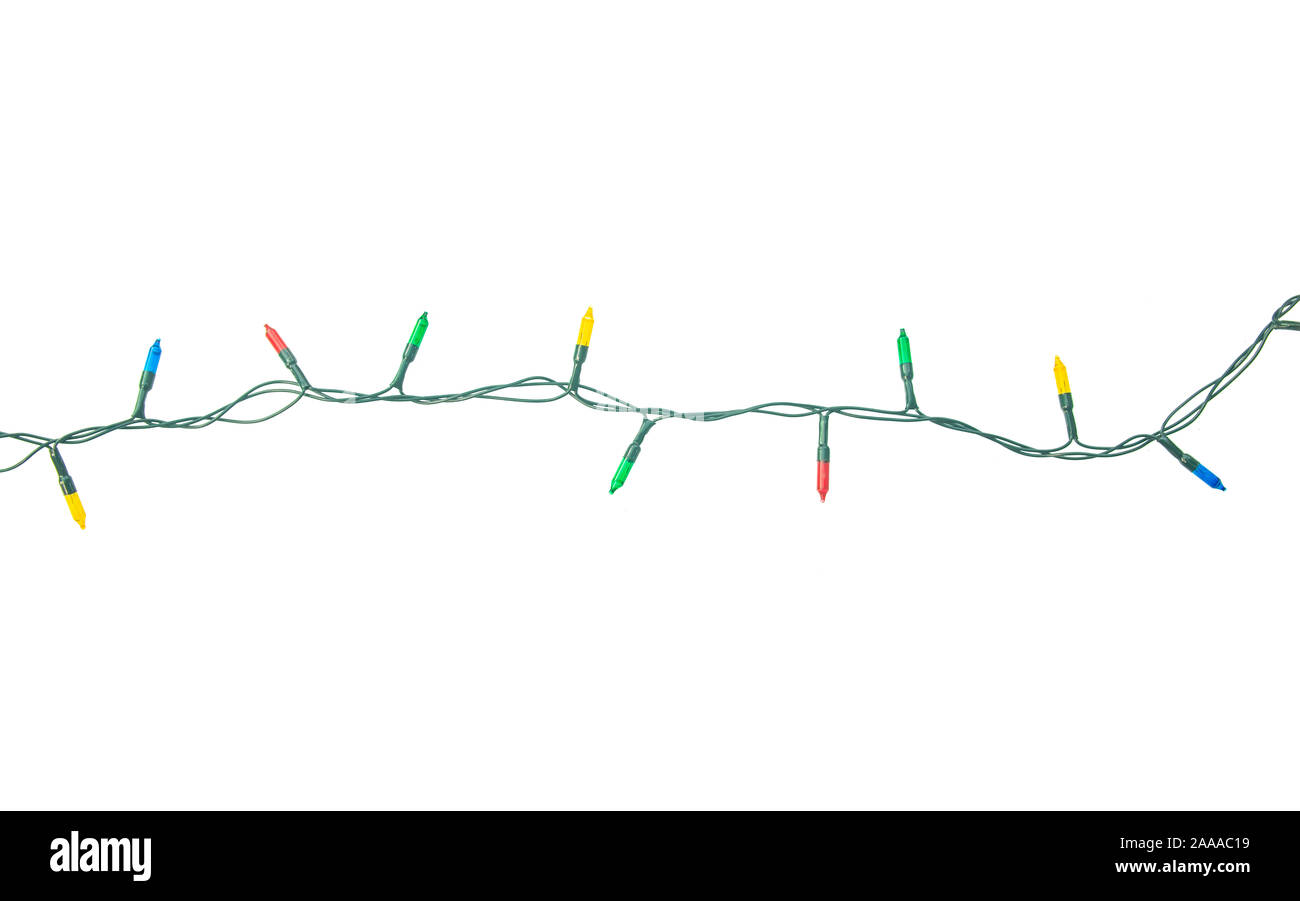 String of Christmas lights isolated on white background With clipping