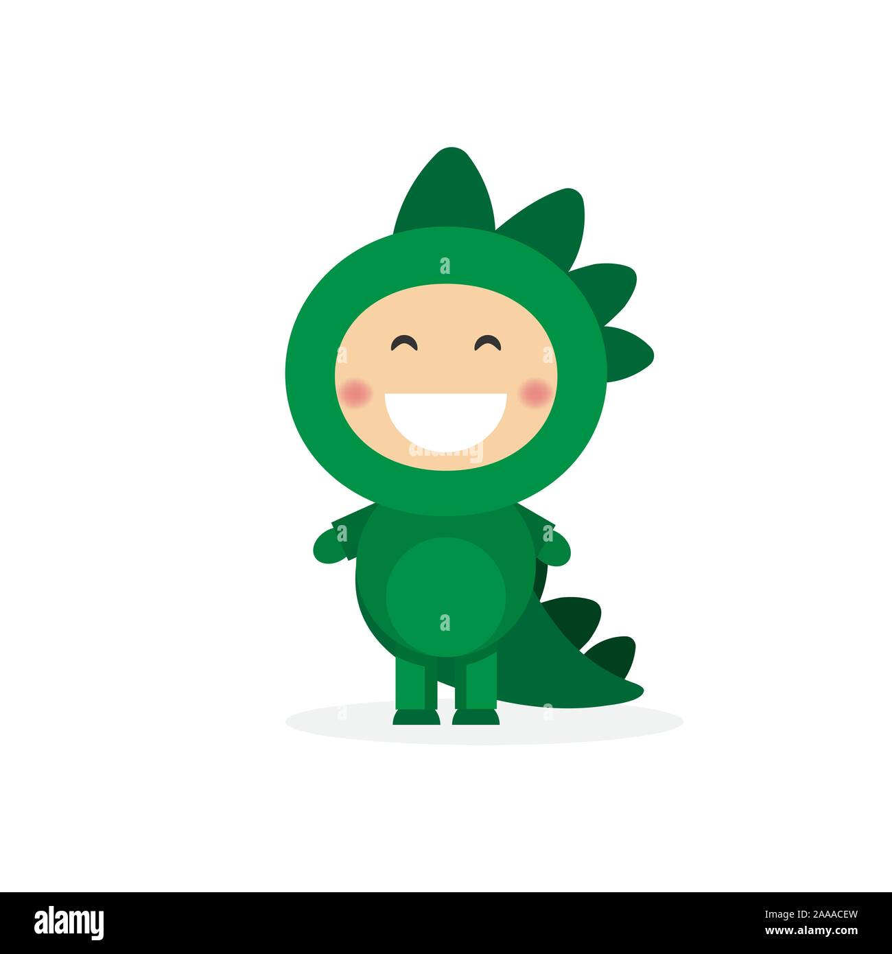 Isolated boy dressed as a dinosaur. Vector illustration Stock Vector ...