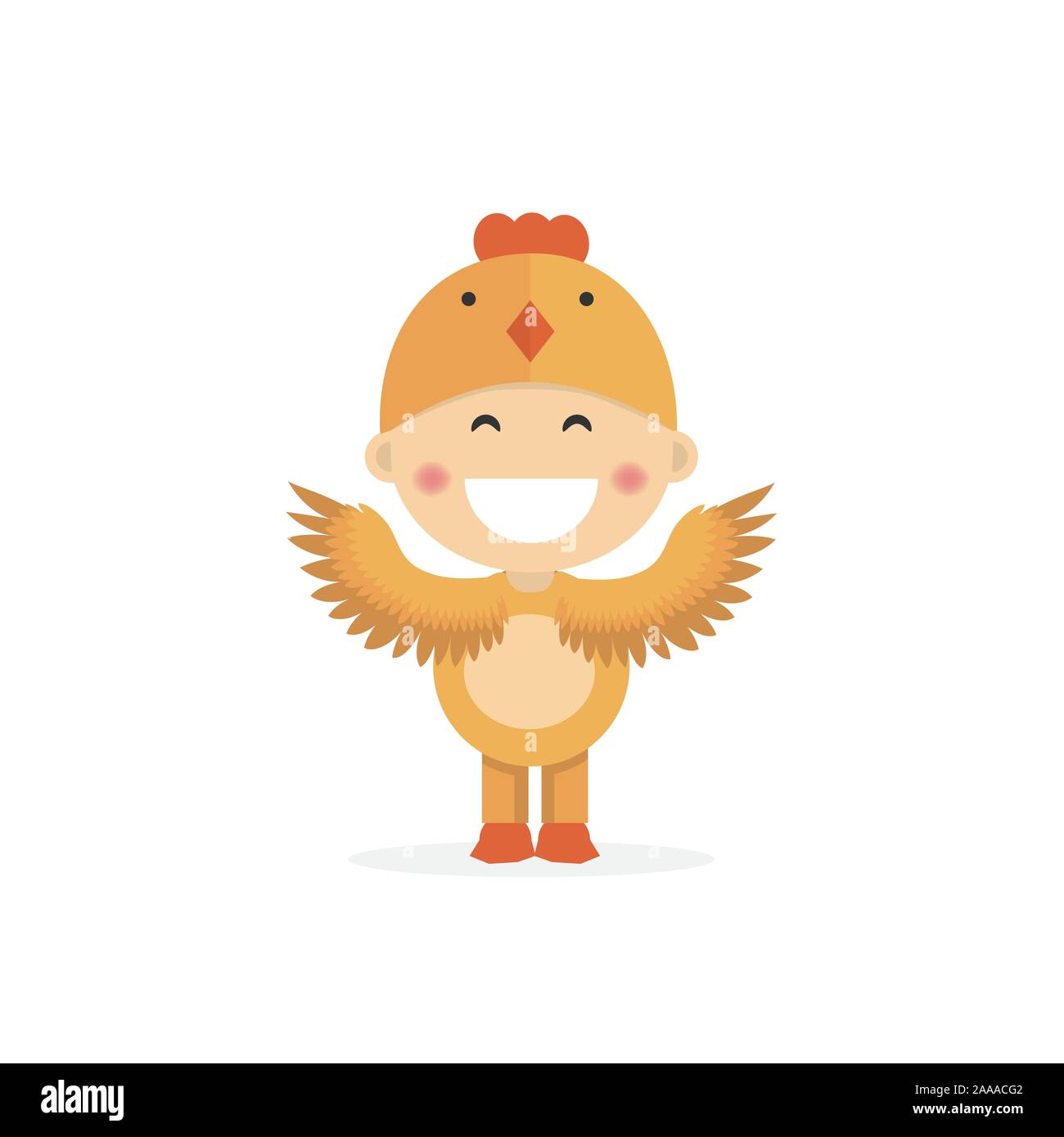 Isolated boy dressed as a chicken. Vector illustration Stock Vector
