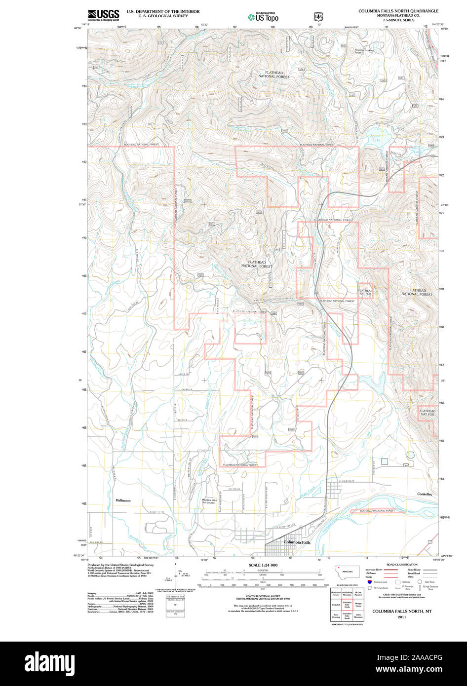 Columbia falls montana map hi-res stock photography and images - Alamy