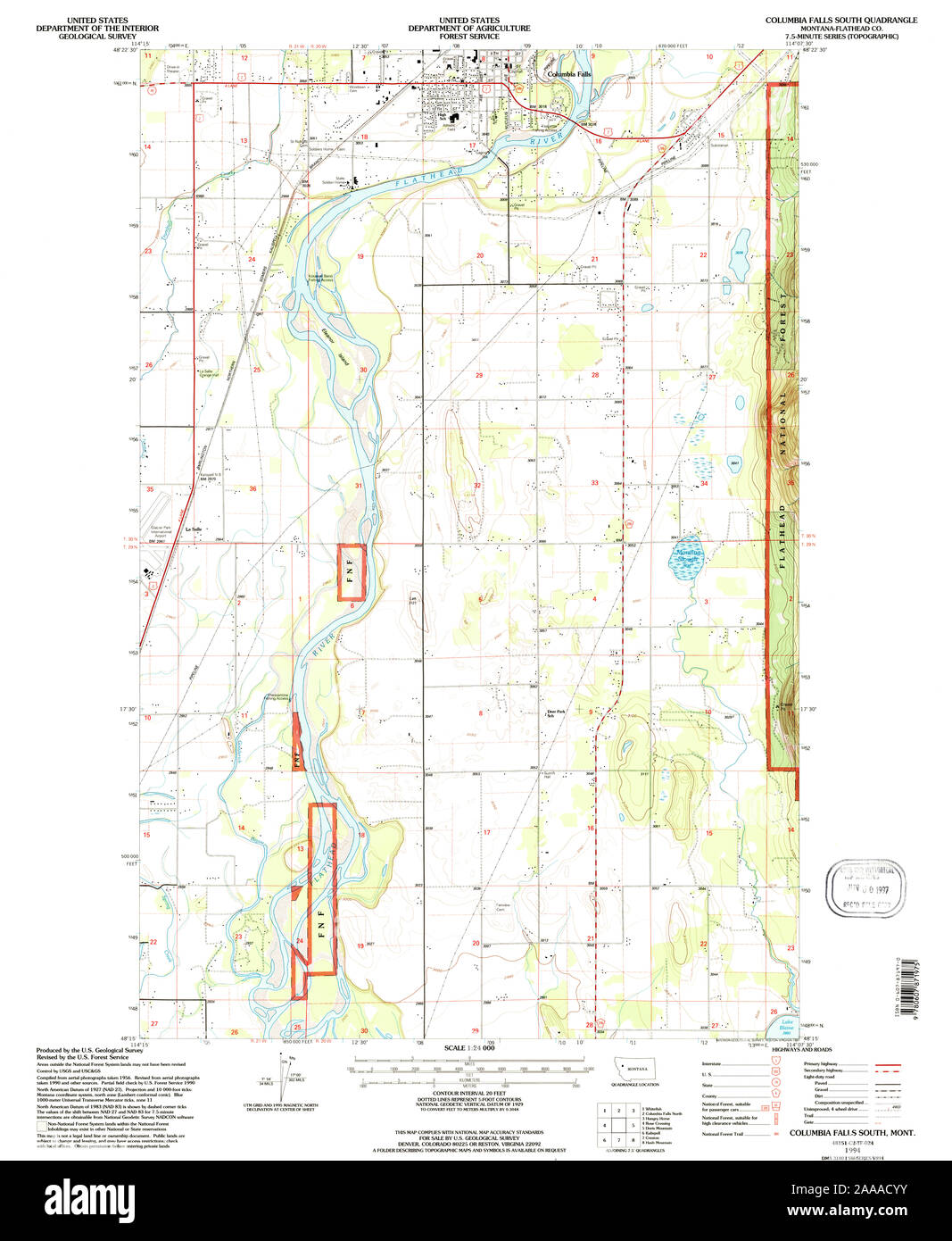Map of columbia falls montana Cut Out Stock Images & Pictures Alamy