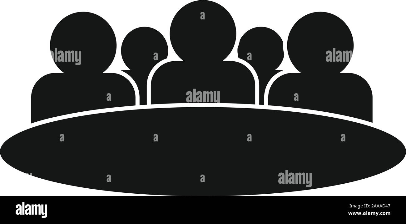 Round table audience icon. Simple illustration of round table audience vector icon for web design isolated on white background Stock Vector