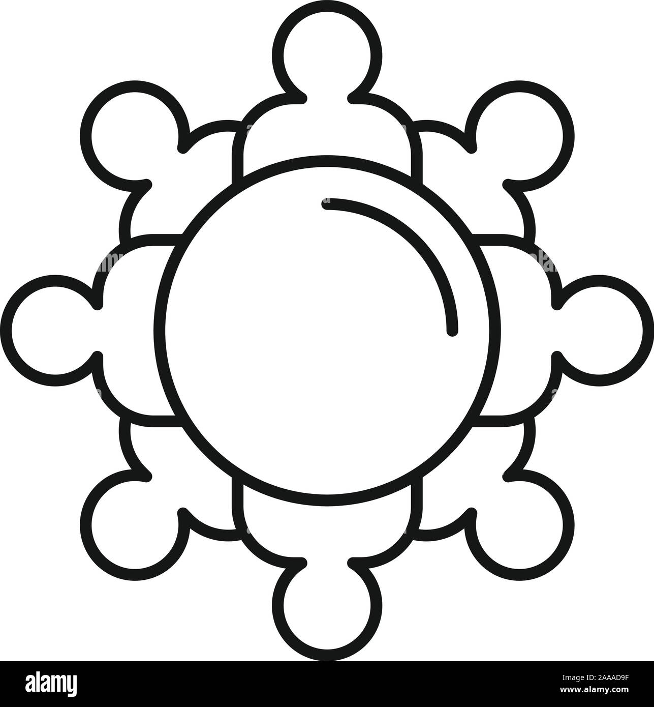 Top view audience icon. Outline top view audience vector icon for web