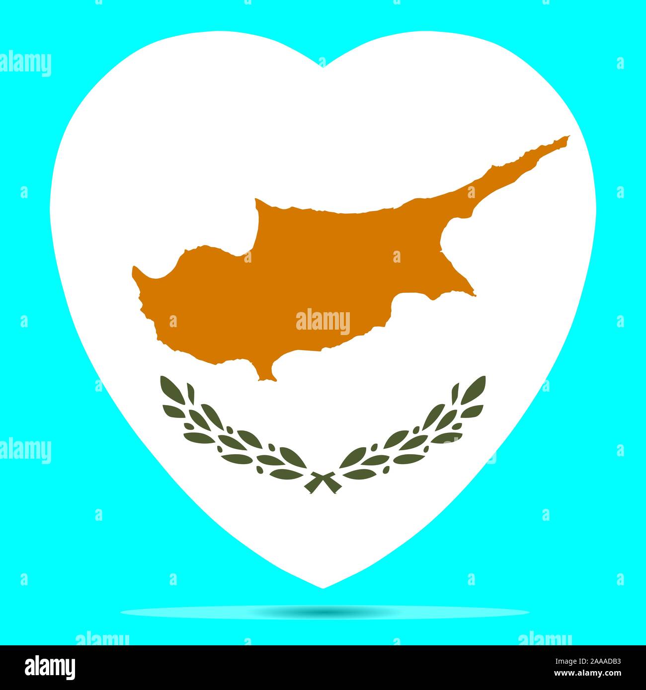 Cyprus Flag In Heart Shape Vector illustration Eps 10. Stock Vector