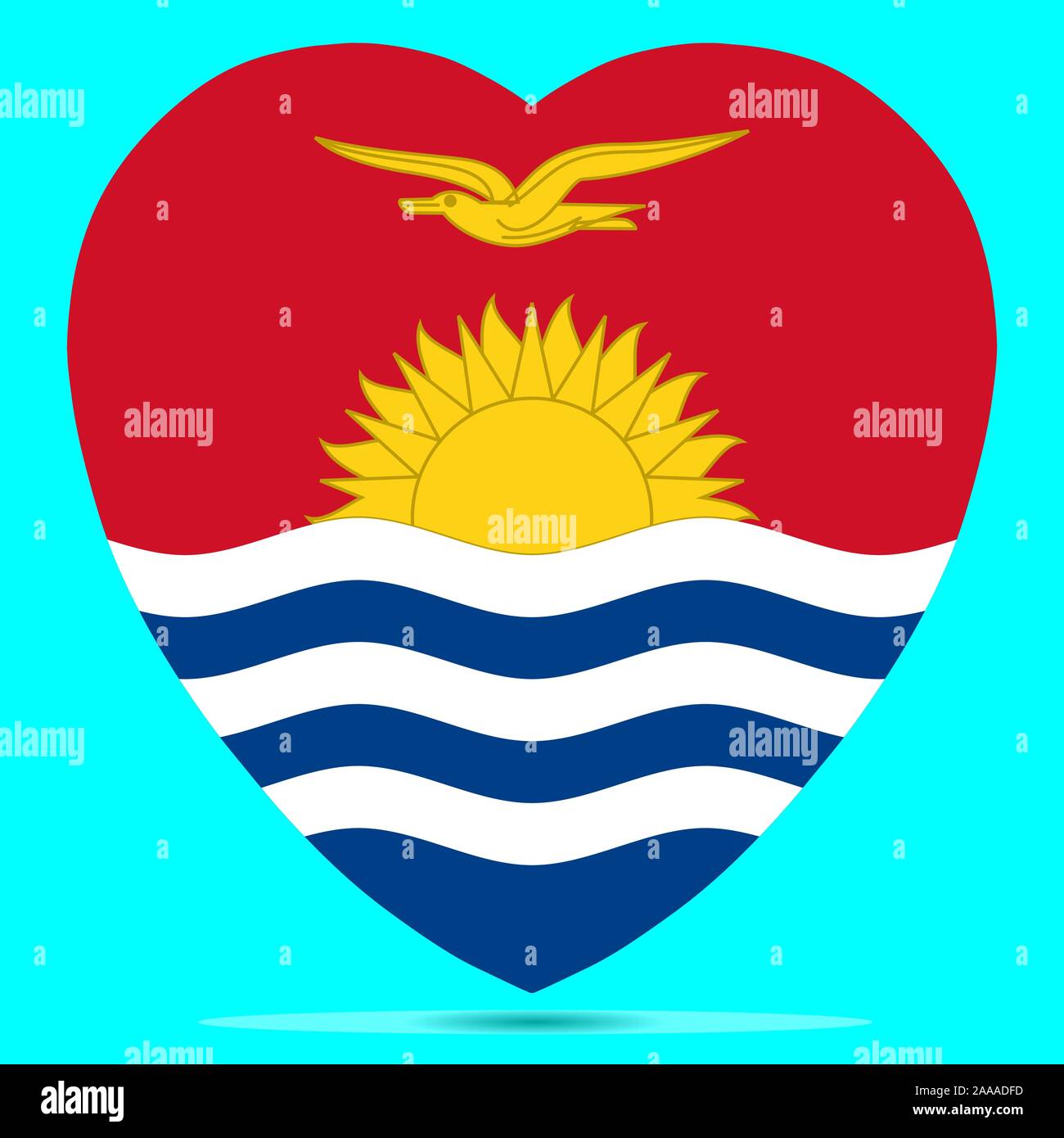 Kiribati Flag In Heart Shape Vector illustration Eps 10. Stock Vector