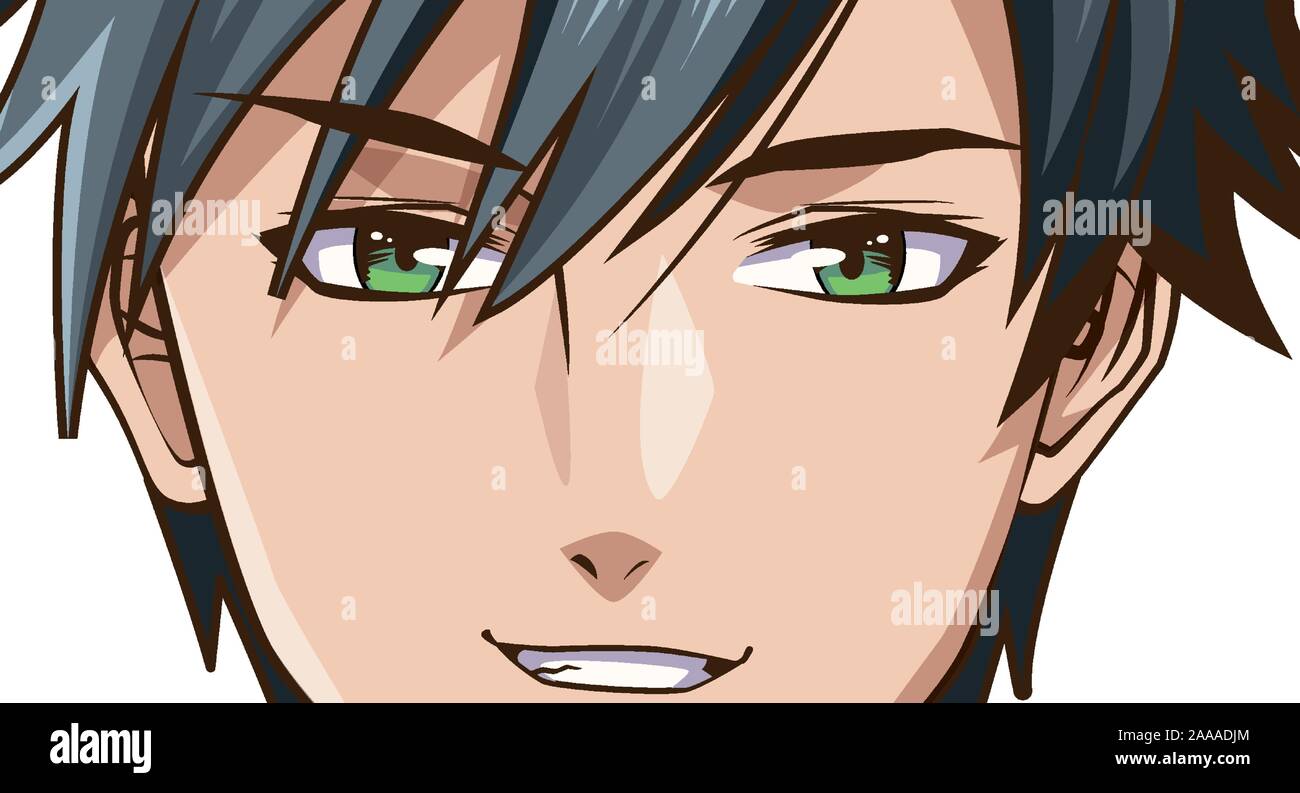 Young Man Anime Style Character Anime Boy Vector Stock Illustration -  Download Image Now - Manga Style, Men, Human Face - iStock