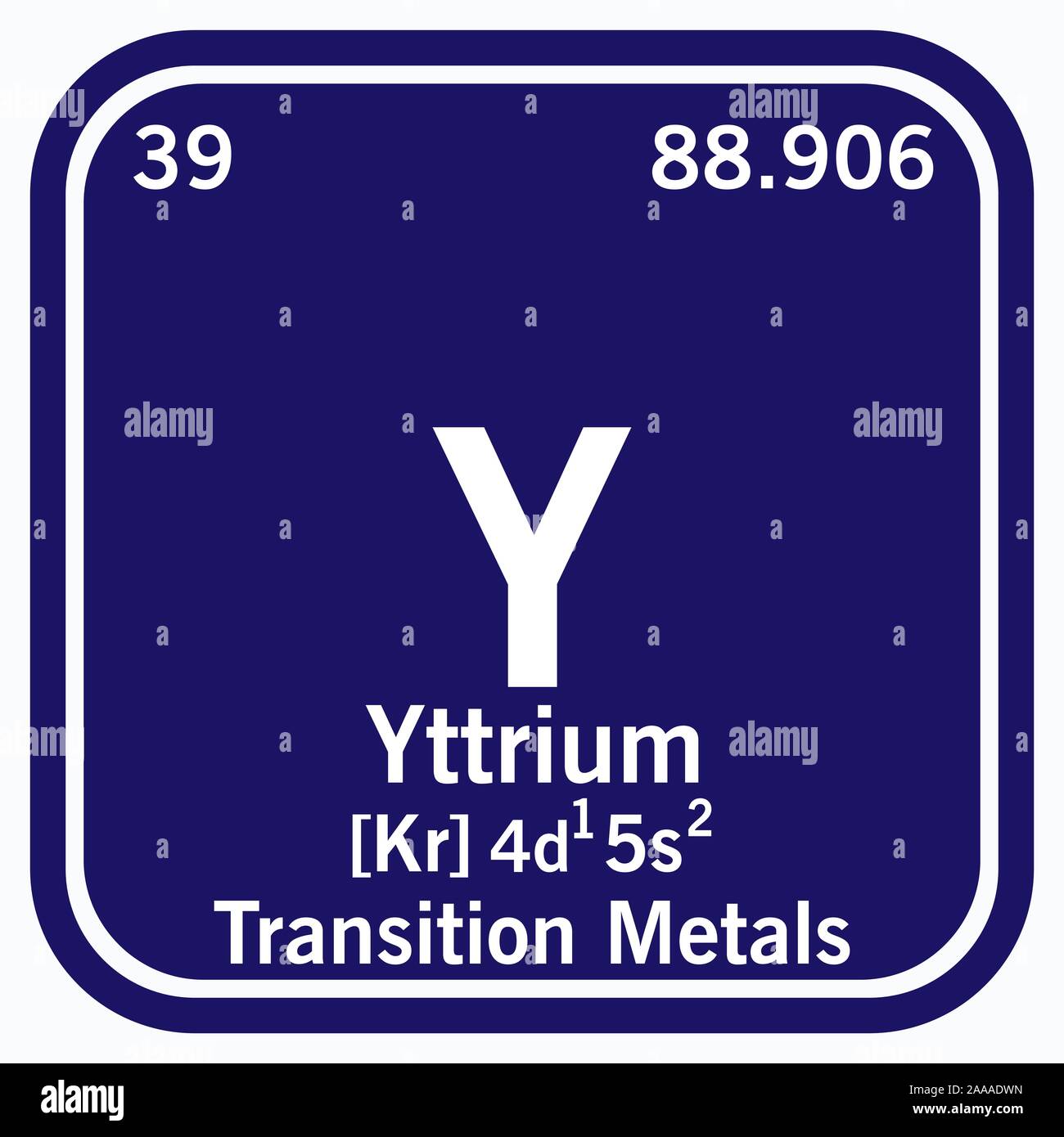 Yttrium Periodic Table of the Elements Vector illustration eps 10 Stock