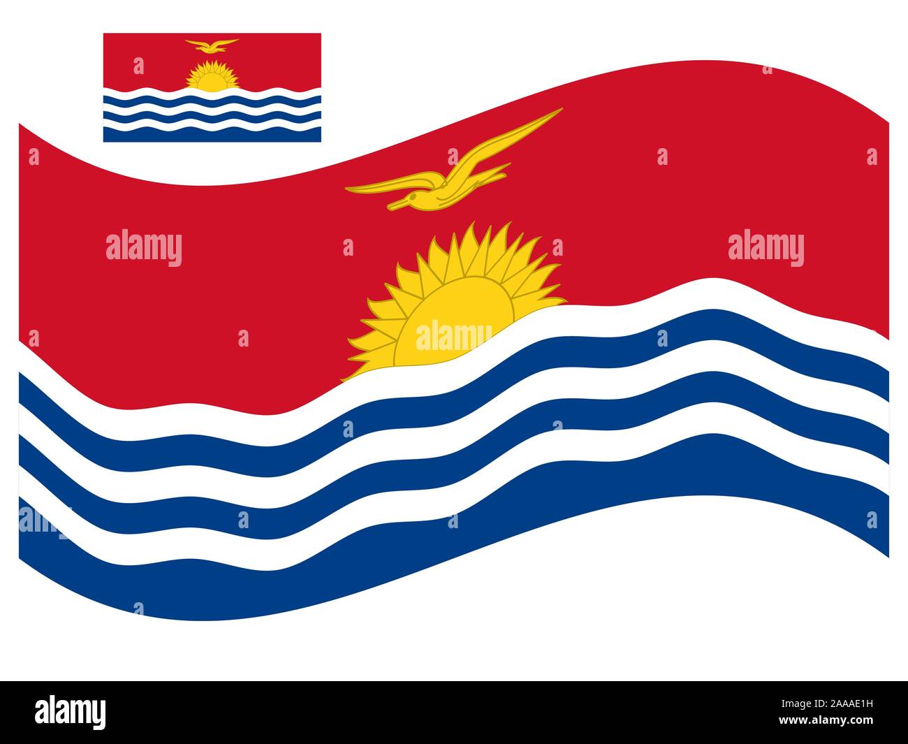 Wave Kiribati Flag Vector illustration Eps 10. Stock Vector