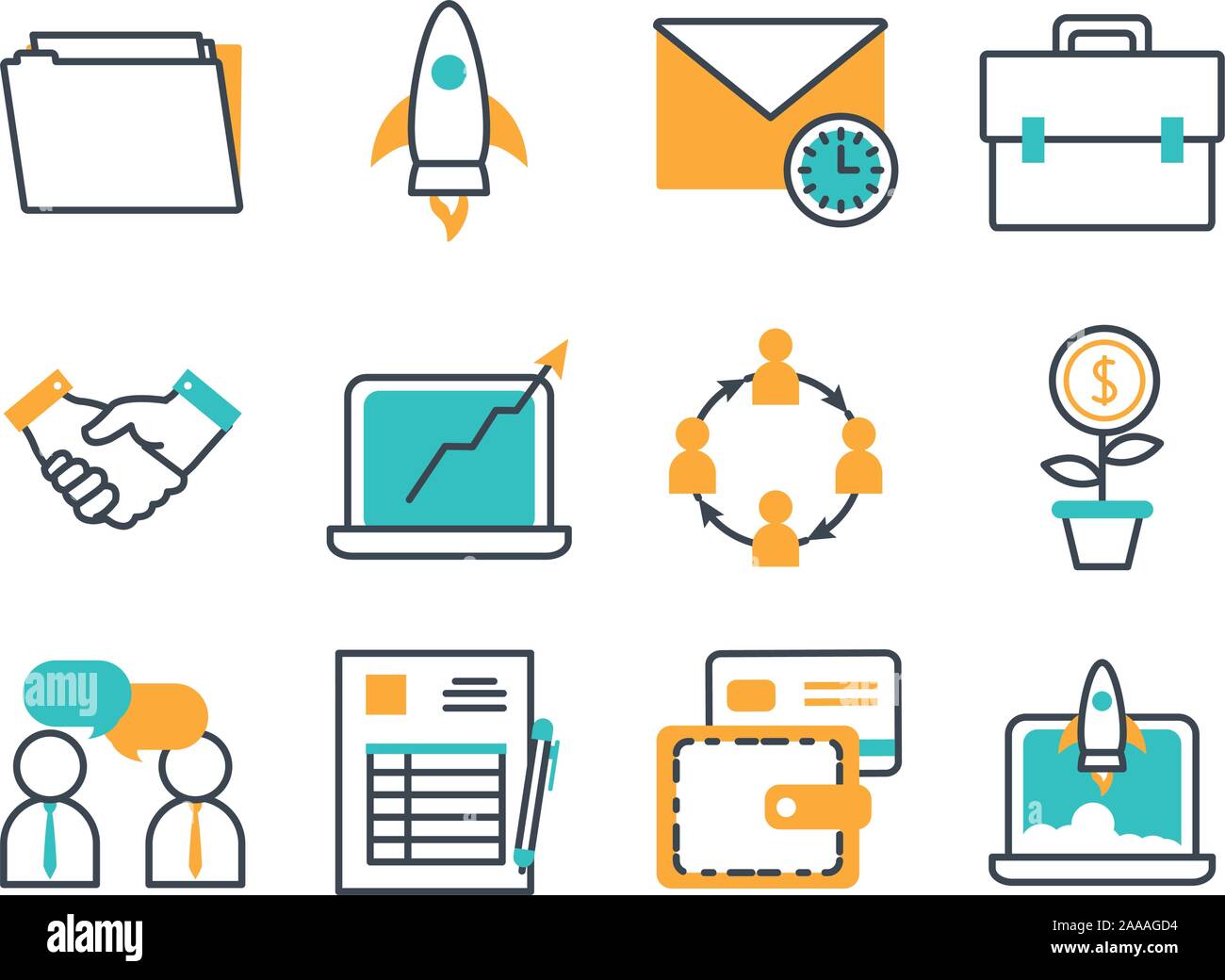 bundle of commerce online set icons Stock Vector