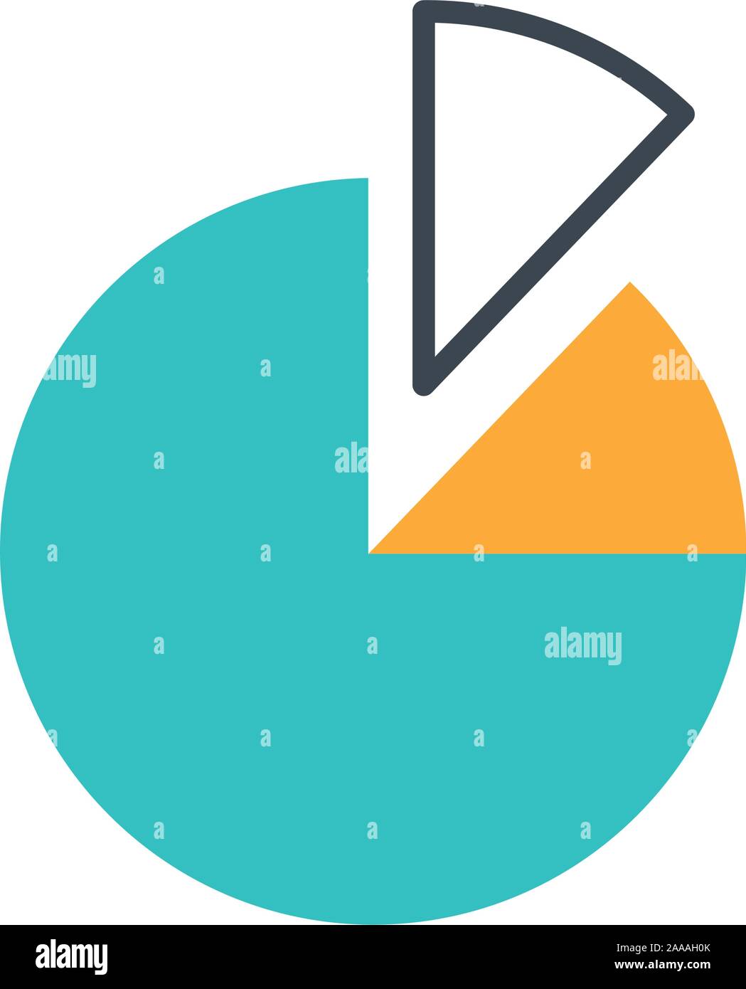 statistics pie infographic isolated icon Stock Vector