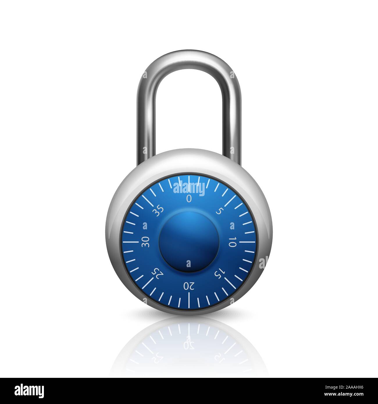 Vector 3d Realistic Closed Metal Steel Chrome Silver Padlock Icon ...