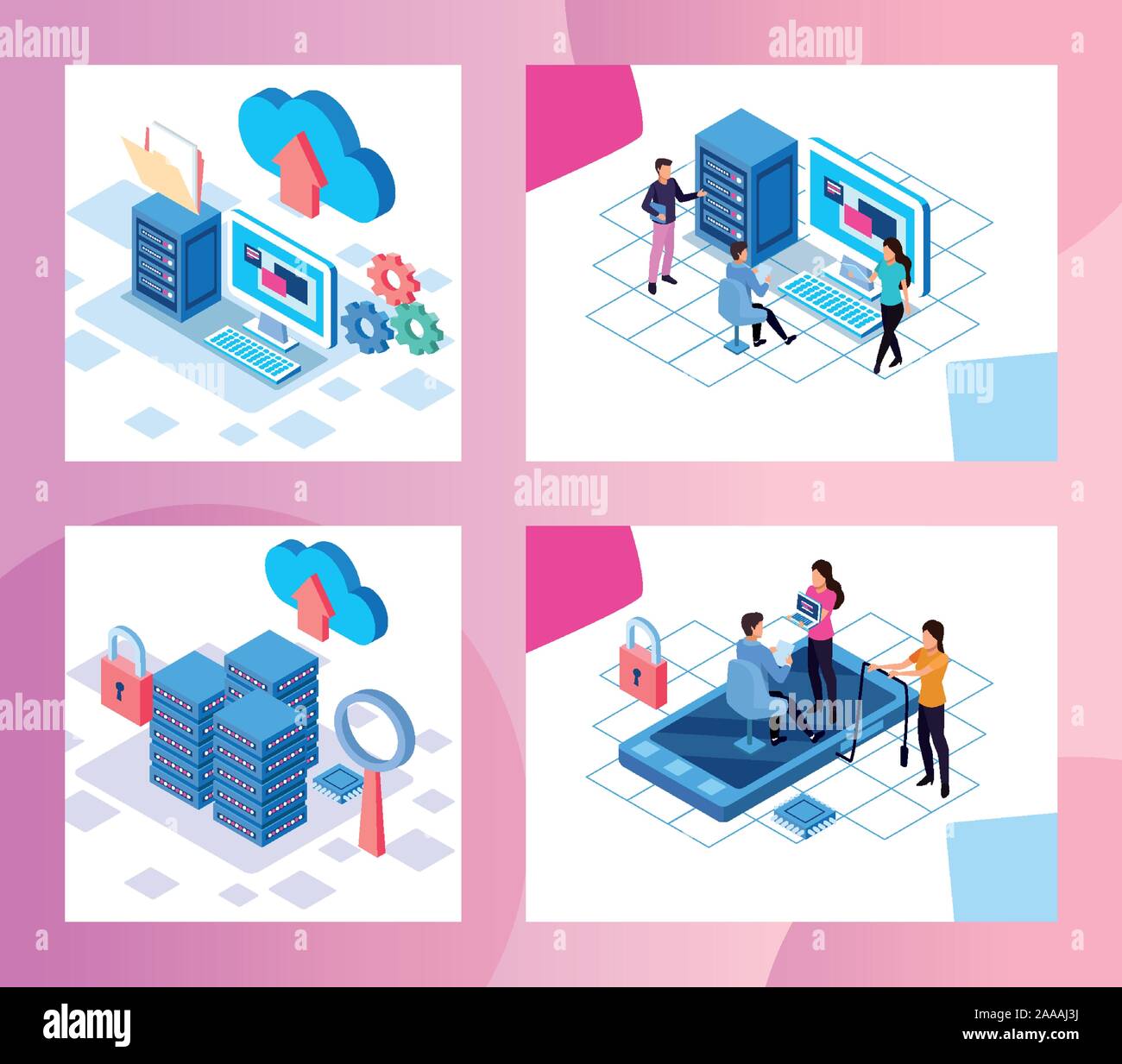 big data technology with people and devices Stock Vector Image & Art ...