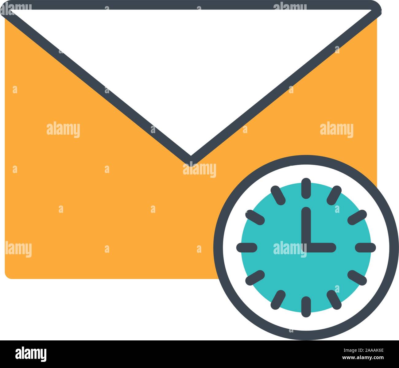 envelope mail with watch icon Stock Vector