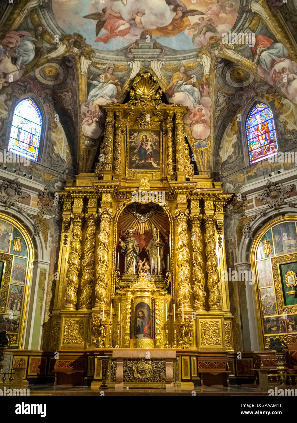 St Nicolas de Bari and St Peter Martir altar Stock Photo