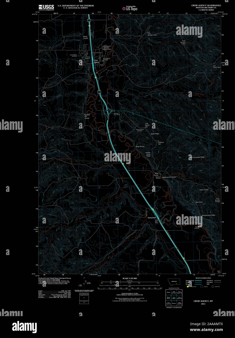Map of crow agency montana hires stock photography and images Alamy