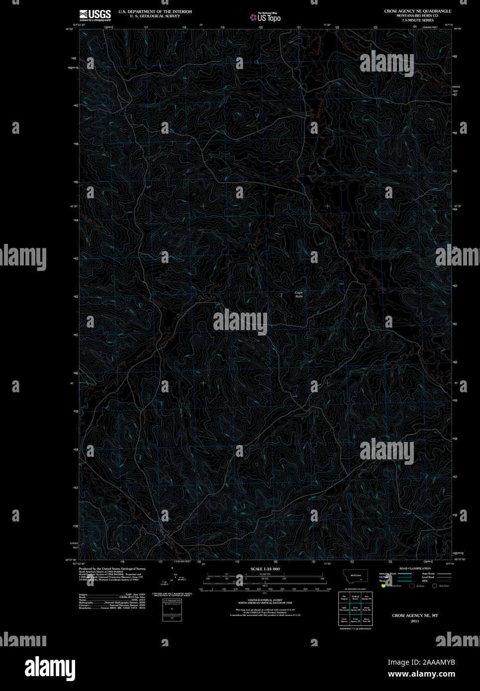 Crow agency map hi-res stock photography and images - Alamy