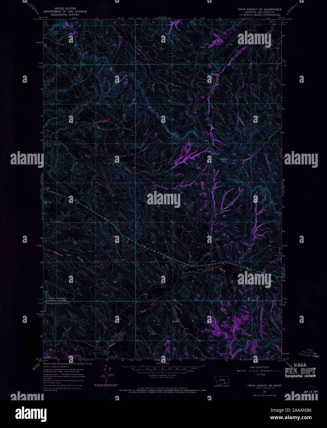 Map of crow agency montana hi-res stock photography and images - Alamy