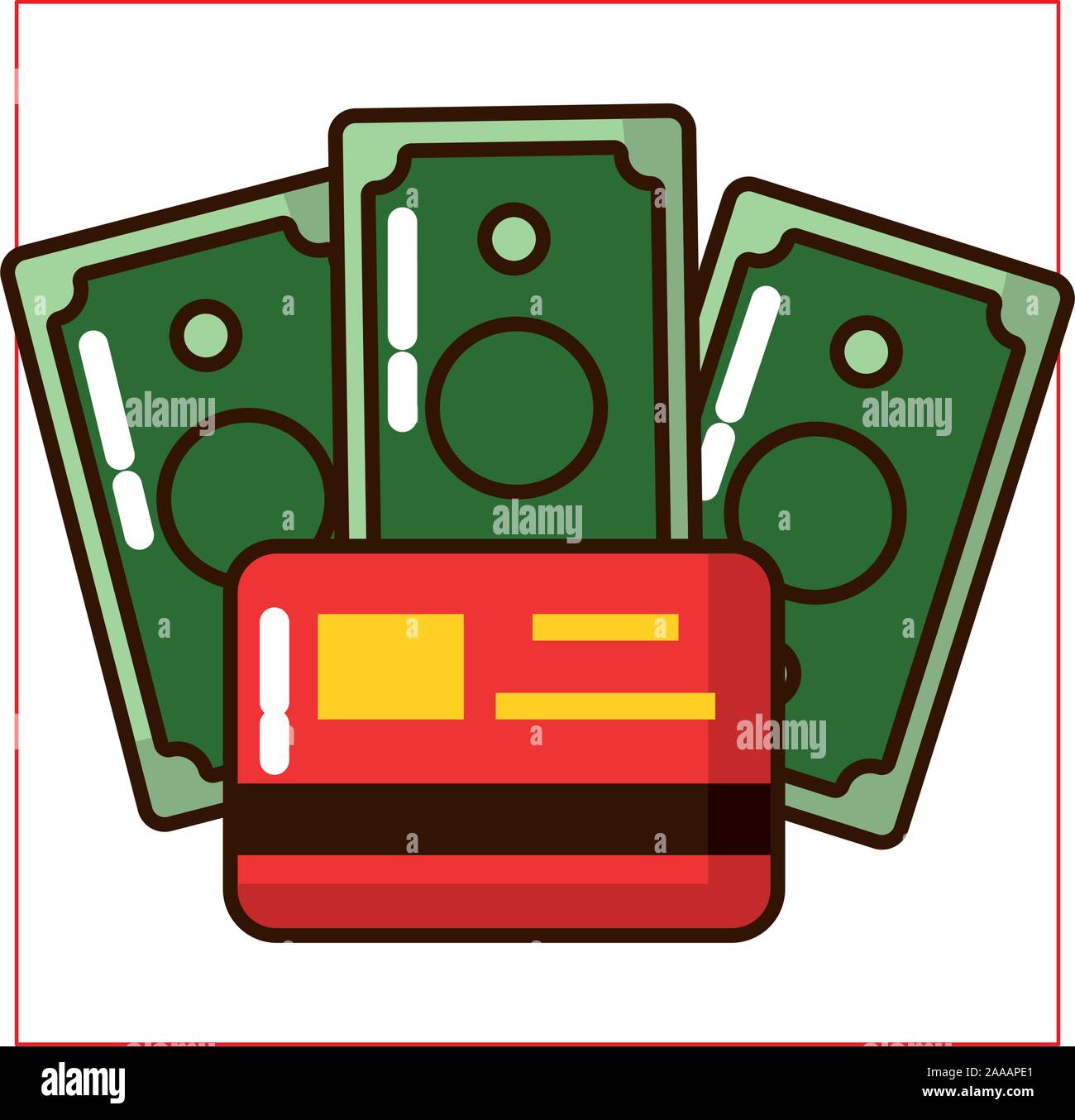 bills money dollars with credit card Stock Vector Image & Art - Alamy