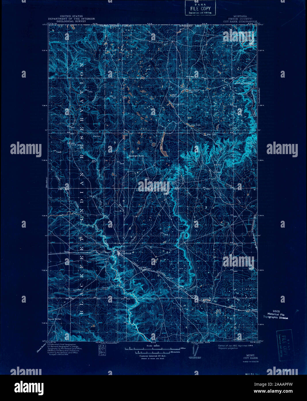 Map Of Cut Bank Montana High Resolution Stock Photography and Images ...