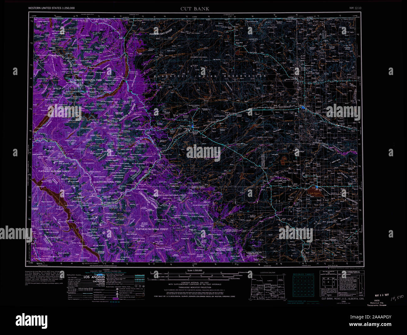 Map Of Cut Bank Montana High Resolution Stock Photography and Images ...