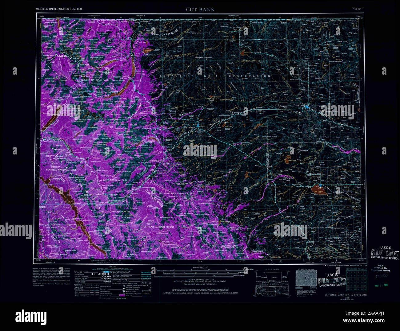 Map Of Cut Bank Montana High Resolution Stock Photography and Images ...