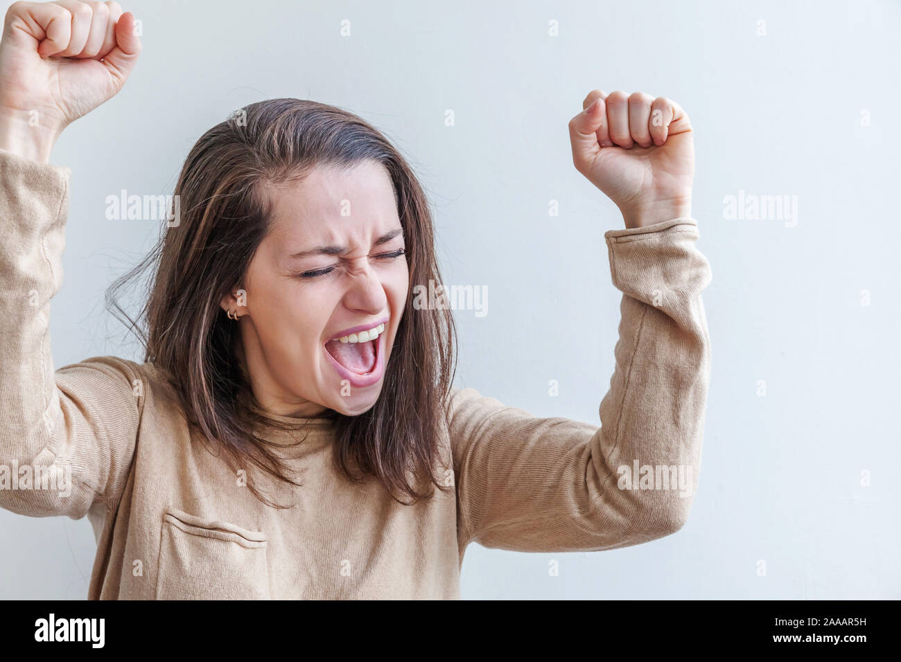 Happy Girl Smiling Beauty Portrait Young Happy Positive Laughing