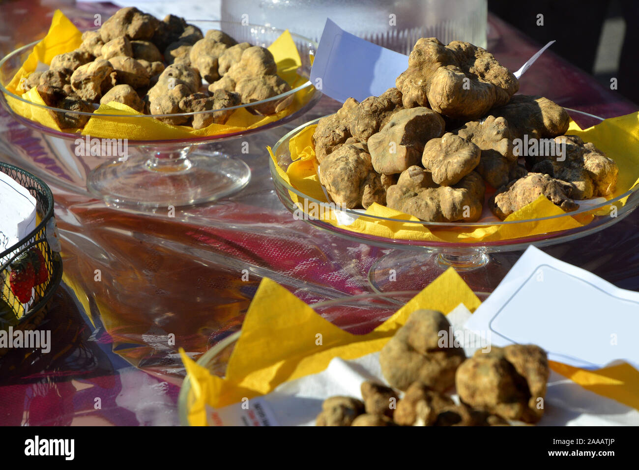 Group of white truffles in Italian market Stock Photo Alamy
