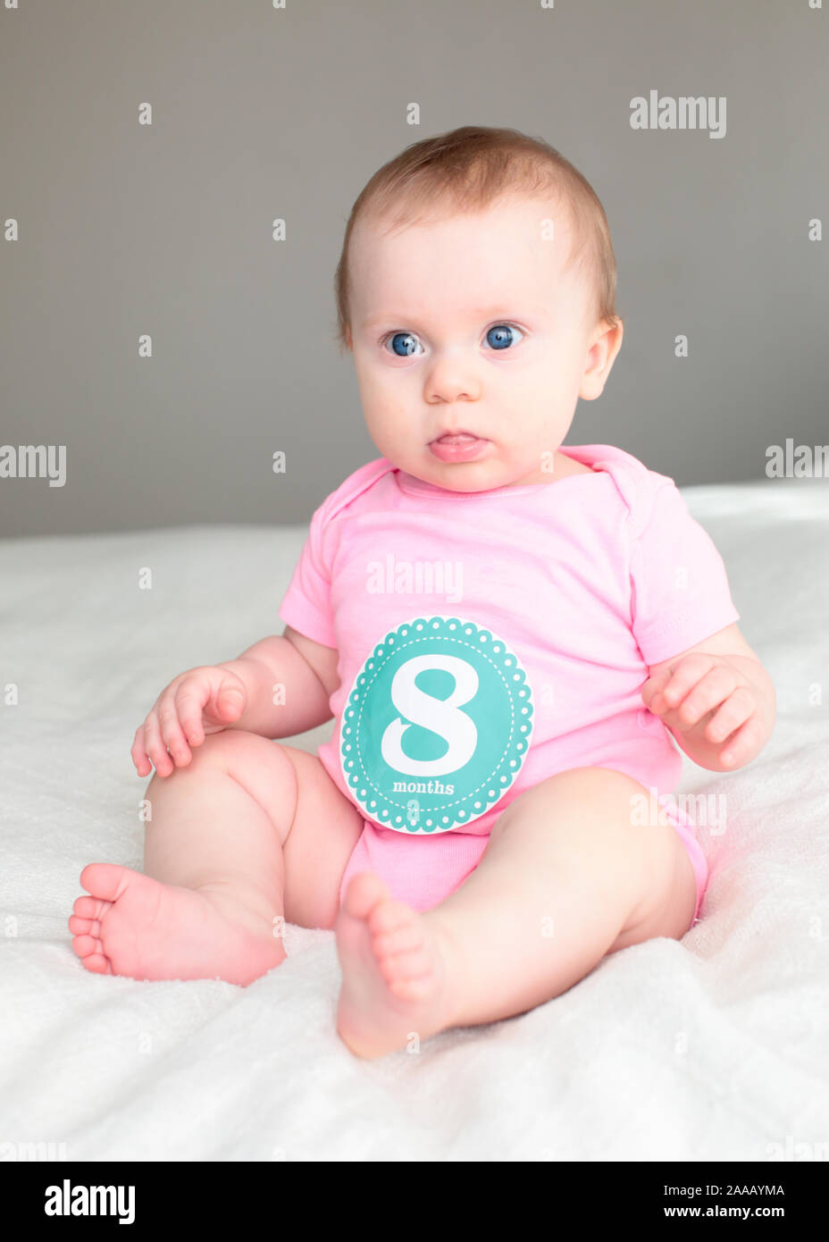 happy 8 months old baby girl