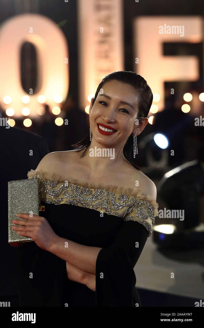 Cairo, Egypt. 20th Nov, 2019. Chinese actress Qin Hailu attends Cairo International Film Festival in Cairo, Egypt, on Nov. 20, 2019. The 41st edition of Cairo International Film Festival (CIFF) kicked off on Wednesday evening in a festive red carpet ceremony at Egypt's Cairo Opera House, gathering movie stars and filmmakers from different parts of the world. Credit: Ahmed Gomaa/Xinhua/Alamy Live News Stock Photo