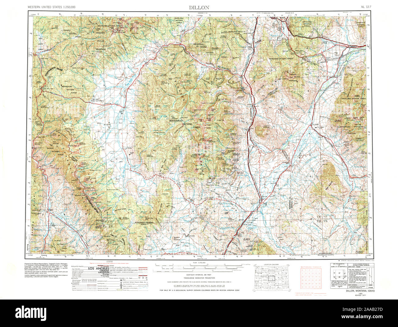 Usgs Topo Map Montana Mt Dillon 268700 1955 250000 Restoration 2AAB27D 