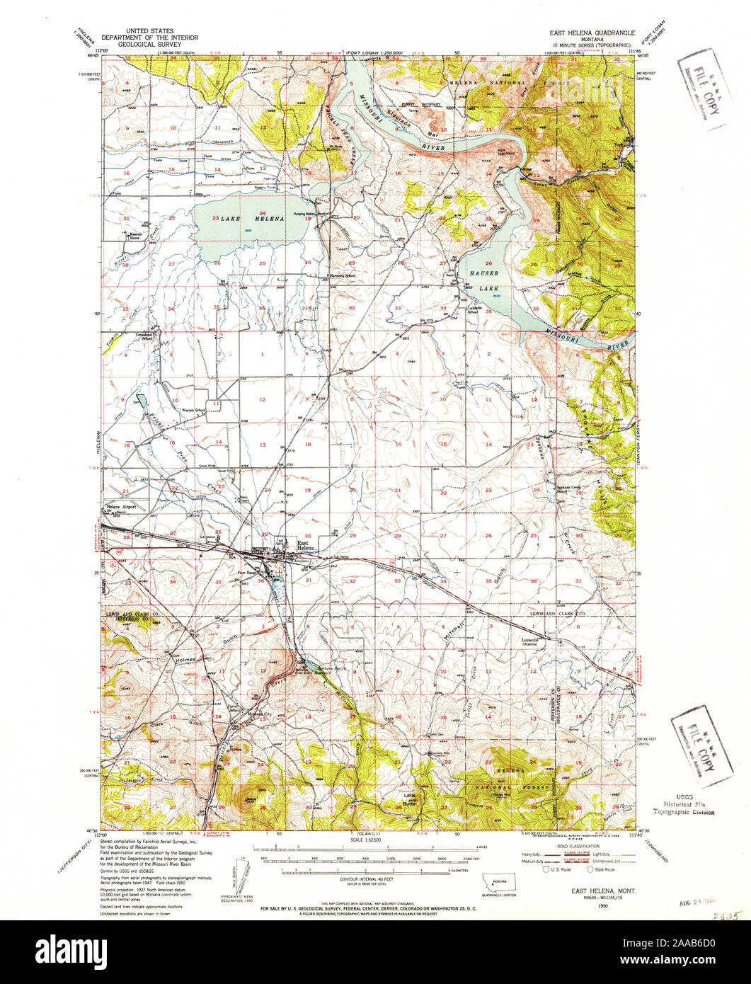 East Helena, Montana, map 1950, 1:62500 