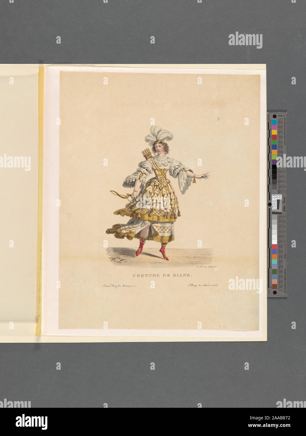 FRENCH ROYALTY Costume Louis XIV Dauphin Savoy Princess - COLOR Print A.  Racinet