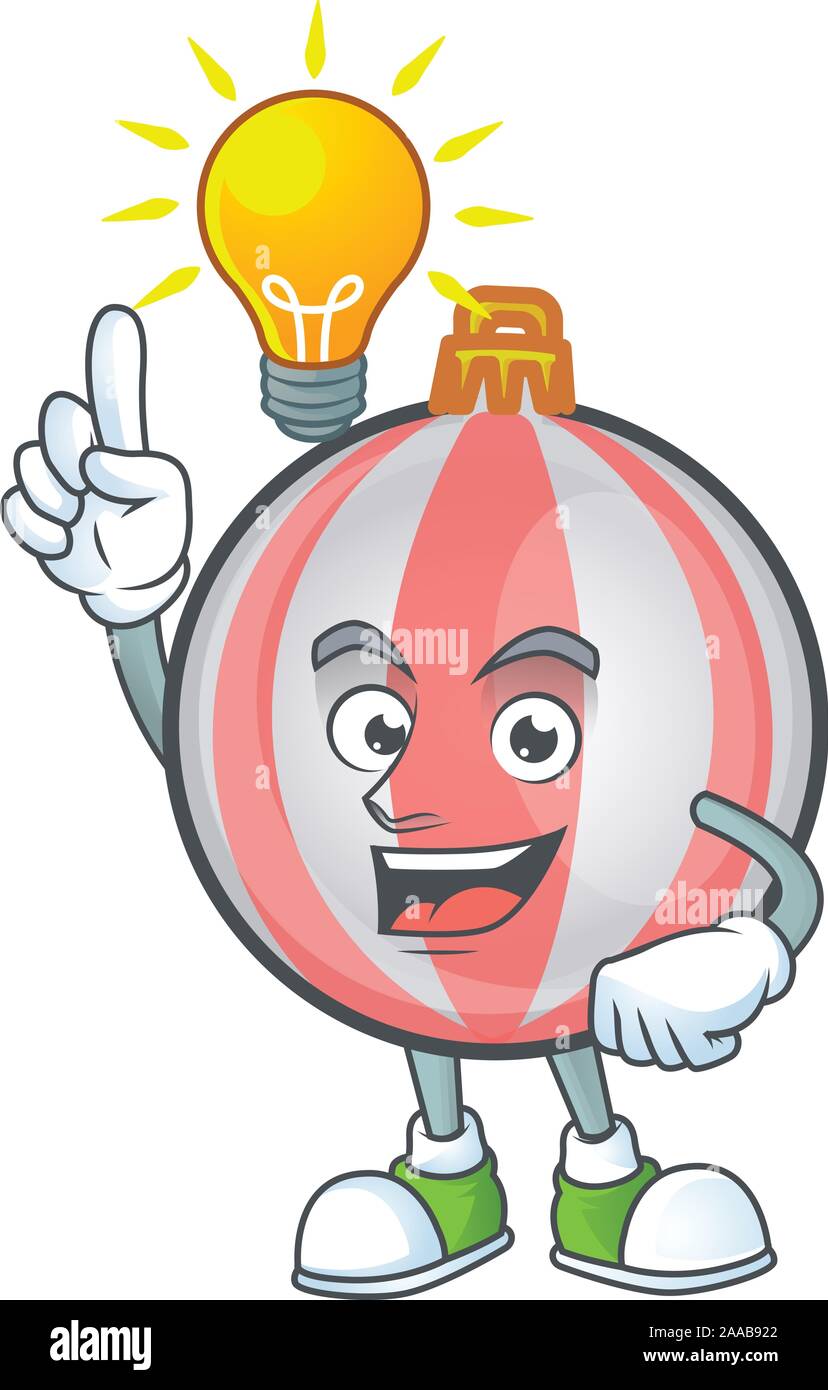 Christmas ball in the cartoon character have an idea Stock Vector Image