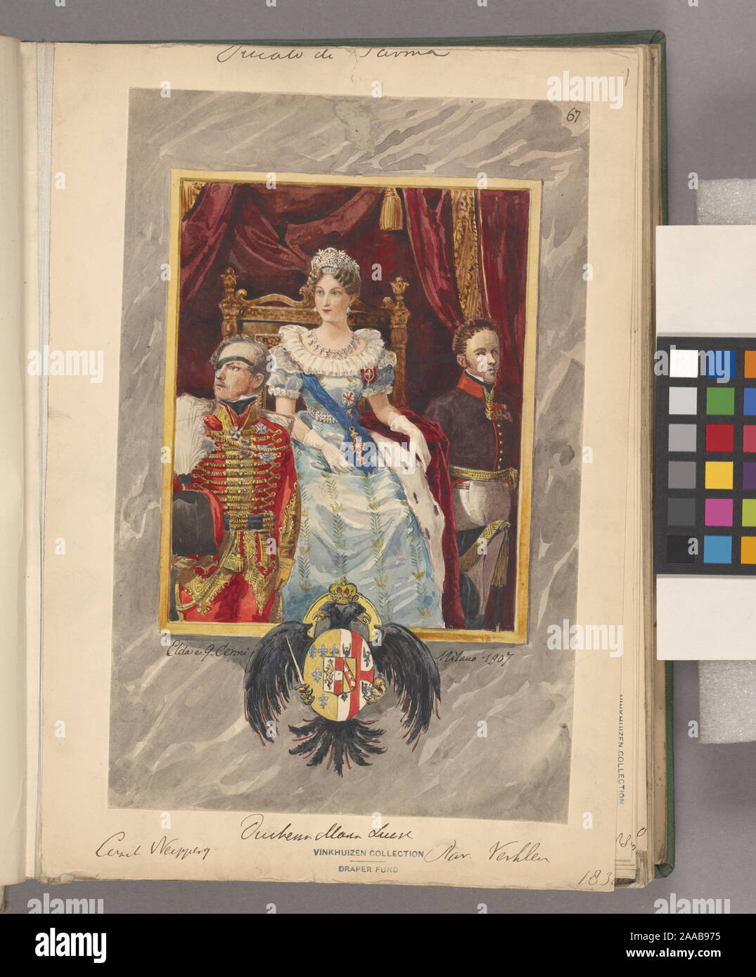Count Neipperg, Marie Louise, Duchess of Parma, [and ?]]; Count Neipperg, Marie Louise, Duchess of Parma, [and ?]] Stock Photo