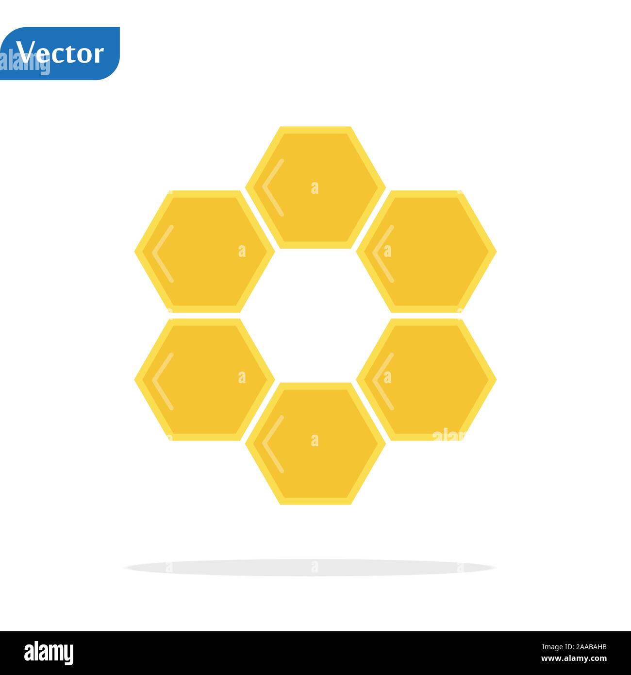 Honey comb hexagonal pattern flat vector color icon for apps and
